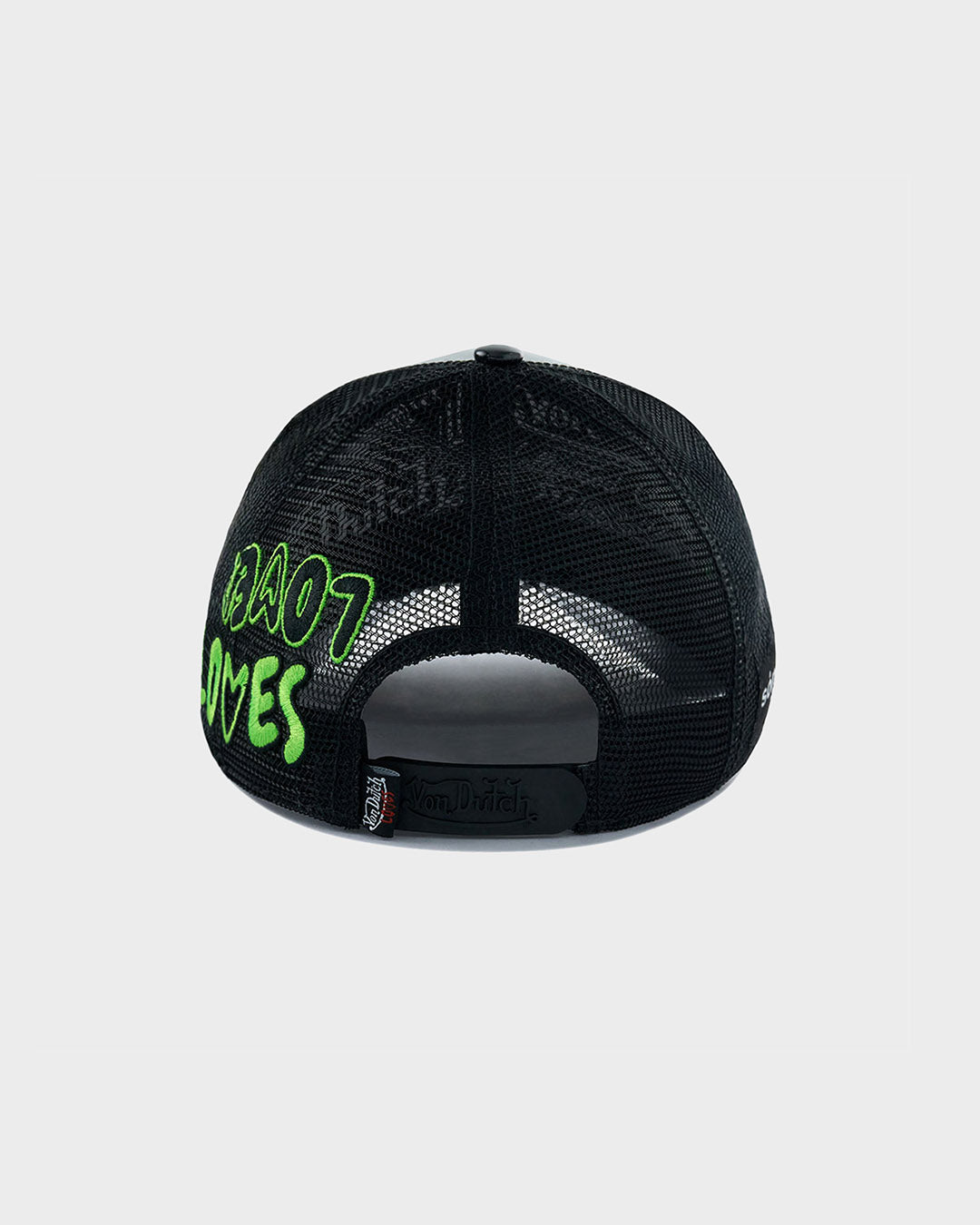 IRIDESCENT BLACK AND GREEN TRUCKER