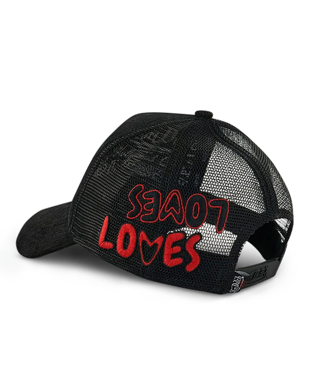 Von Dutch Loves BLACK LARGE HEART TRUCKER HAT